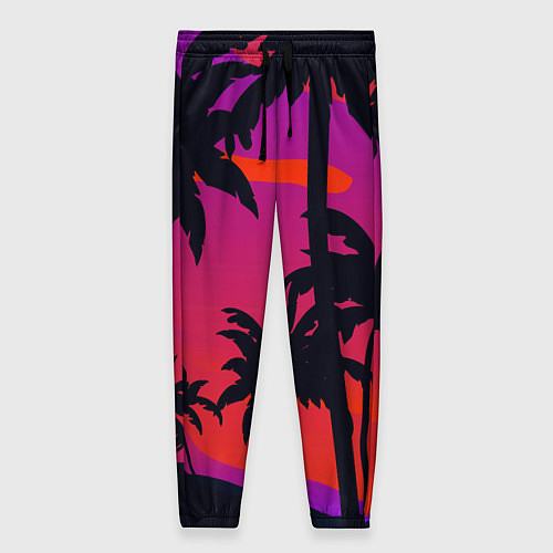 Женские брюки Тропический пляж / 3D-принт – фото 1