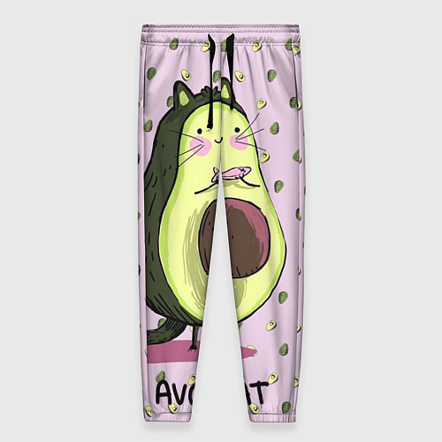 Женские брюки Авокадо Кот / 3D-принт – фото 1