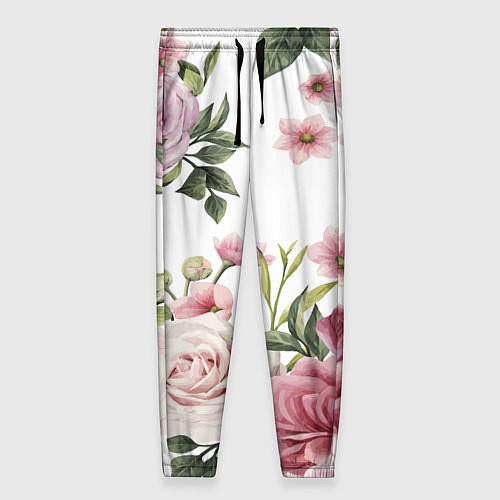 Женские брюки Розовые розы / 3D-принт – фото 1