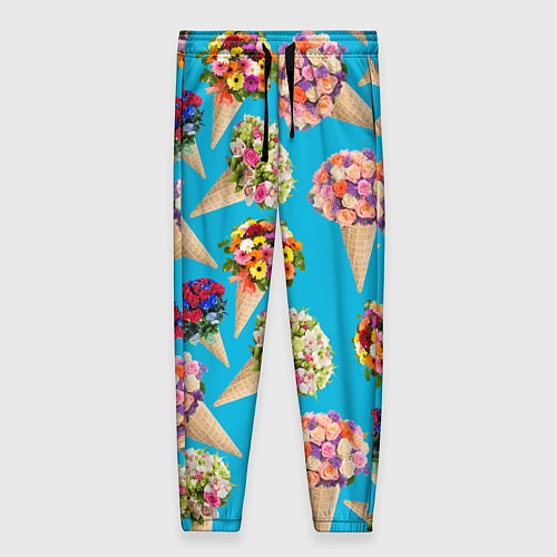 Женские брюки Рожок цветов / 3D-принт – фото 1