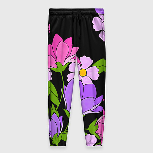 Женские брюки Ночные цветы / 3D-принт – фото 1