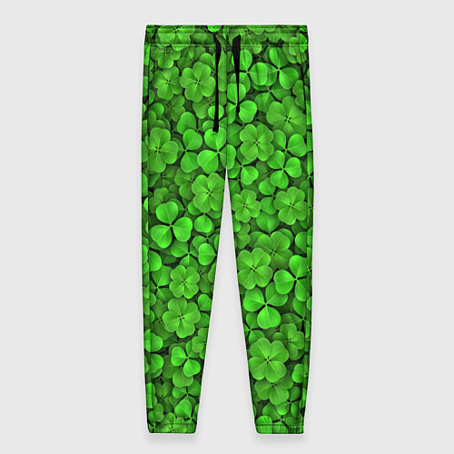 Женские брюки Зелёный клевер / 3D-принт – фото 1