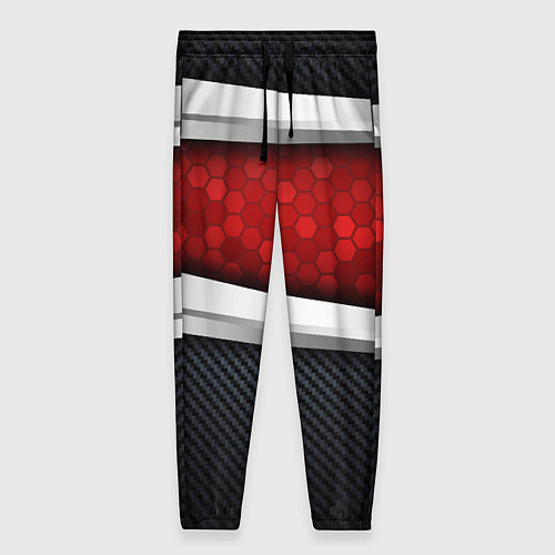 Женские брюки 3D Красные соты металлические / 3D-принт – фото 1