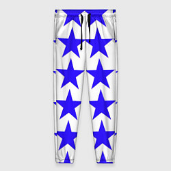 Женские брюки Синие звёзды на белом фоне