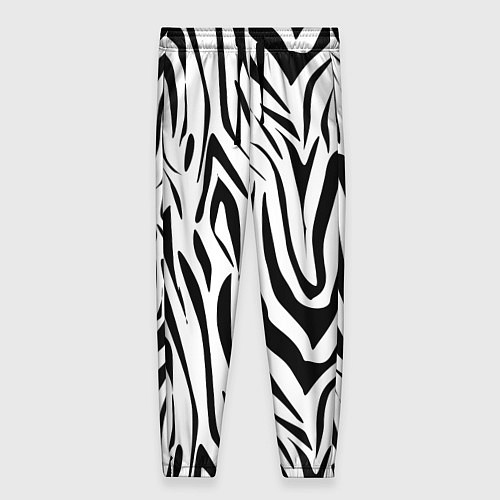 Женские брюки Черно-белая зебра / 3D-принт – фото 1