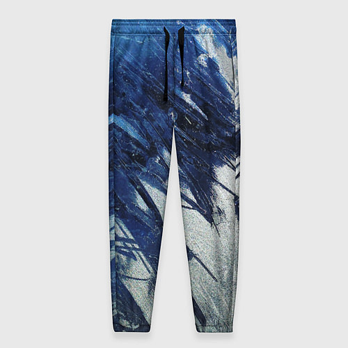 Женские брюки Серо-синее абстрактное / 3D-принт – фото 1