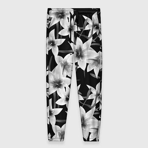 Женские брюки Лилии черно-белые / 3D-принт – фото 1