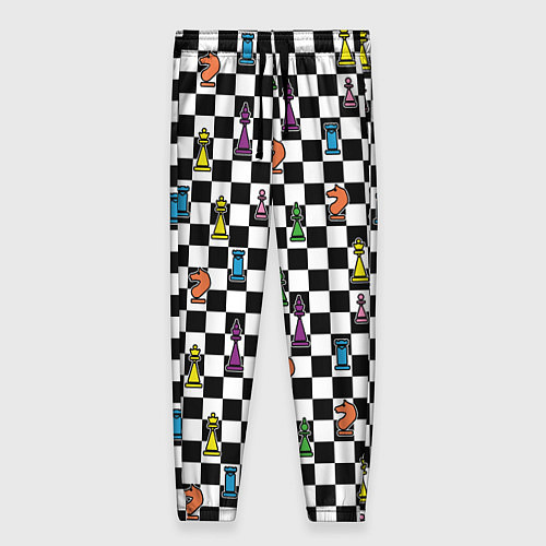 Женские брюки Яркая шахматная доска / 3D-принт – фото 1