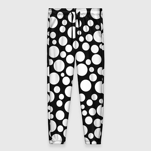 Женские брюки Черно-белый горох / 3D-принт – фото 1