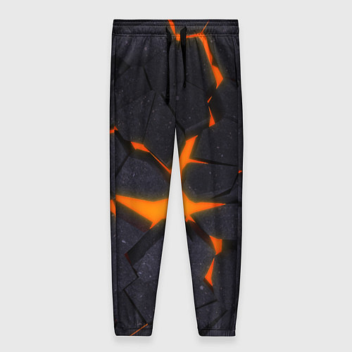 Женские брюки ТРЕЩИНЫ ЗЕМЛИ 3D CRACKS НЕОН / 3D-принт – фото 1