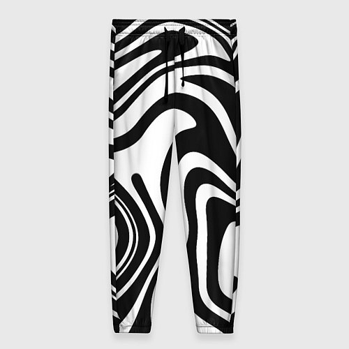 Женские брюки Черно-белые полосы Black and white stripes / 3D-принт – фото 1