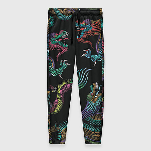Женские брюки Цветные драконы / 3D-принт – фото 1