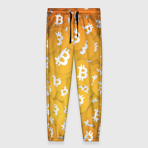 Женские брюки Биткоин текстура / 3D-принт – фото 1