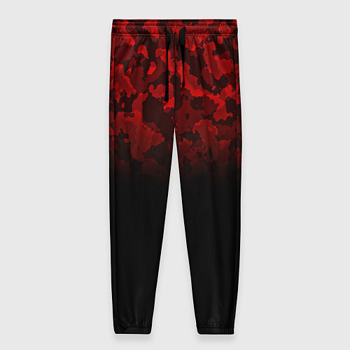 Женские брюки BLACK RED CAMO RED MILLITARY / 3D-принт – фото 1