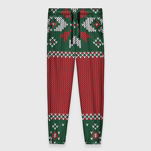 Женские брюки Knitted Christmas Pattern / 3D-принт – фото 1