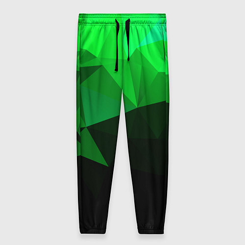 Женские брюки Изумрудный Зеленый Геометрия / 3D-принт – фото 1