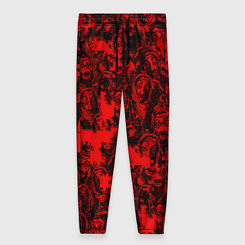 Женские брюки LA CASA DE PAPEL RED CODE PATTERN / 3D-принт – фото 1