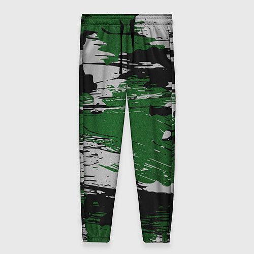 Женские брюки Green Paint Splash / 3D-принт – фото 1