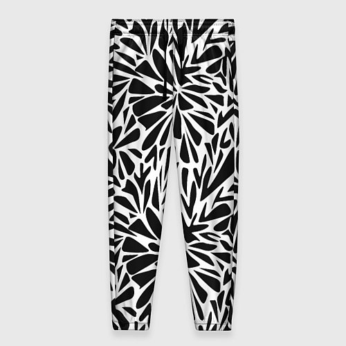Женские брюки Черно белый абстрактный узор / 3D-принт – фото 1
