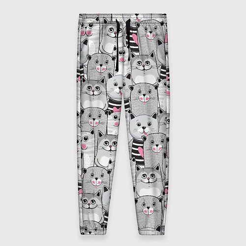 Женские брюки Котикипаттерн / 3D-принт – фото 1