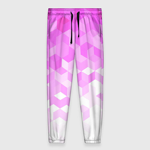 Женские брюки 3D ромб розовый / 3D-принт – фото 1