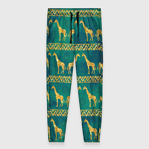 Женские брюки Золотые жирафы паттерн / 3D-принт – фото 1