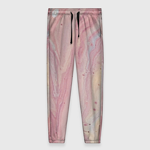 Женские брюки Мраморный дизайн с розовыми, синими и желтыми цвет / 3D-принт – фото 1