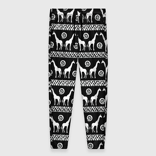 Женские брюки Черно-белые Жирафы / 3D-принт – фото 1