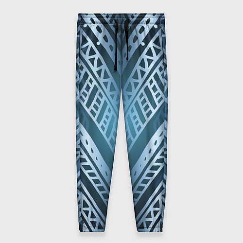 Женские брюки Неоновый абстрактный узор Синий и голубой неон на / 3D-принт – фото 1