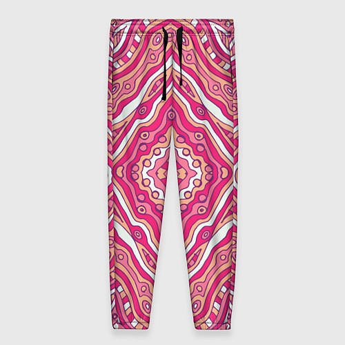 Женские брюки Абстракция Узор розового цвета / 3D-принт – фото 1