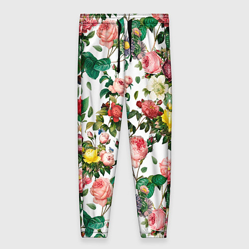 Женские брюки Узор из летних роз Summer Roses Pattern / 3D-принт – фото 1