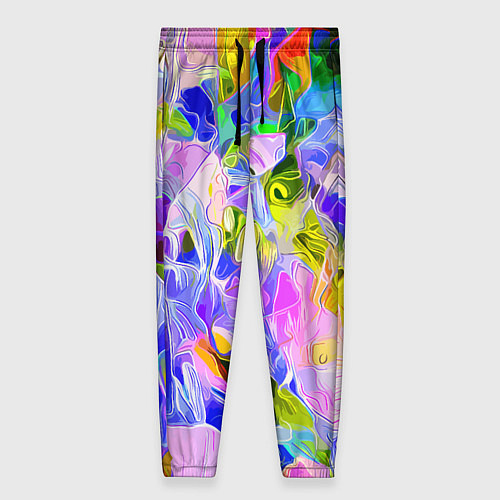 Женские брюки Красочный цветочный узор Весна - Лето 2023 Colorfu / 3D-принт – фото 1