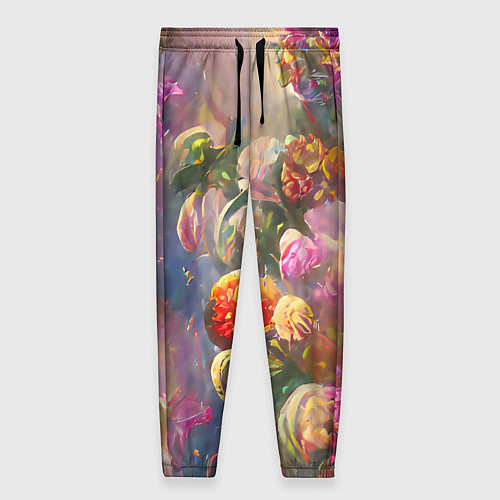Женские брюки Цветущий сад / 3D-принт – фото 1