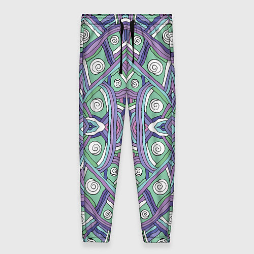 Женские брюки Абстрактный разноцветный принт в дудл стиле / 3D-принт – фото 1