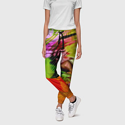 Брюки женские Разноцветная абстрактная композиция Лето Multi-col, цвет: 3D-принт — фото 2