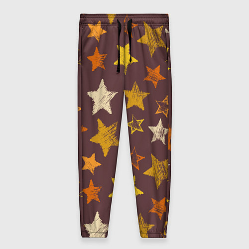 Женские брюки Звездное коричневое небо / 3D-принт – фото 1