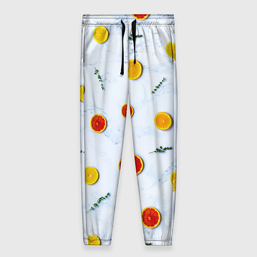 Женские брюки Дольки апельсина и грейпфрута / 3D-принт – фото 1
