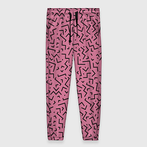 Женские брюки Минималистический паттерн на розовом фоне / 3D-принт – фото 1