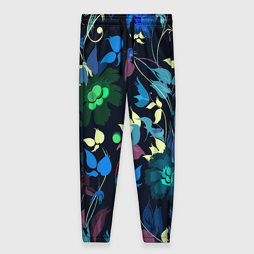 Женские брюки Color summer night Floral pattern / 3D-принт – фото 1