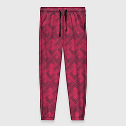 Женские брюки Современный красный геометрический узор арт деко