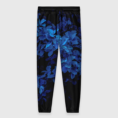 Женские брюки BLUE FLOWERS Синие цветы / 3D-принт – фото 1