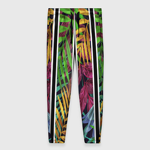 Женские брюки Пальмовые цветные полосы / 3D-принт – фото 1