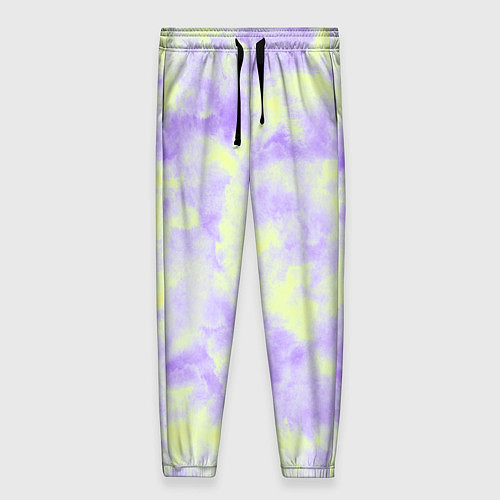 Женские брюки Нежный желто-фиолетовый тай дай / 3D-принт – фото 1