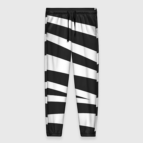 Женские брюки Зебра чёрные и белые полосы / 3D-принт – фото 1