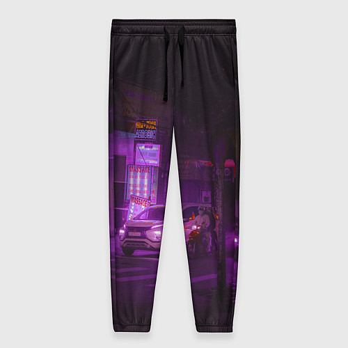 Женские брюки Неоновый ночной переход - Фиолетовый / 3D-принт – фото 1