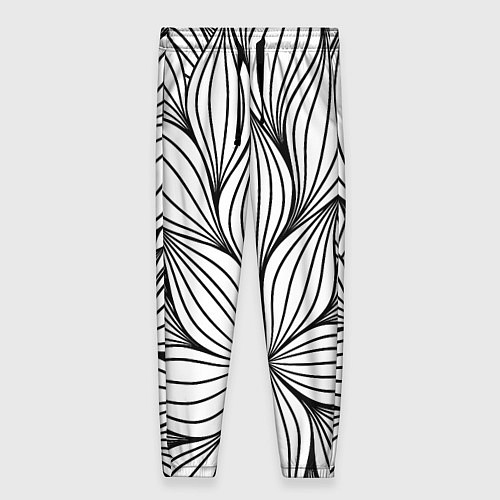 Женские брюки Бесконечные Белые Листья / 3D-принт – фото 1