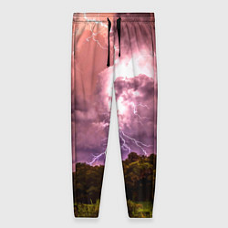 Женские брюки Грозовые разряды молний над лесным озером