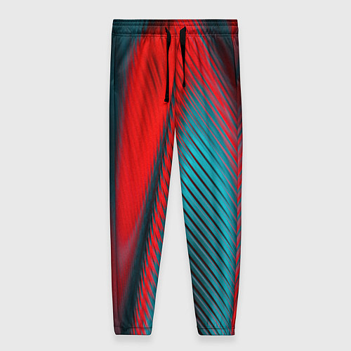 Женские брюки Абстрактная неоновая наноброня - Красный / 3D-принт – фото 1