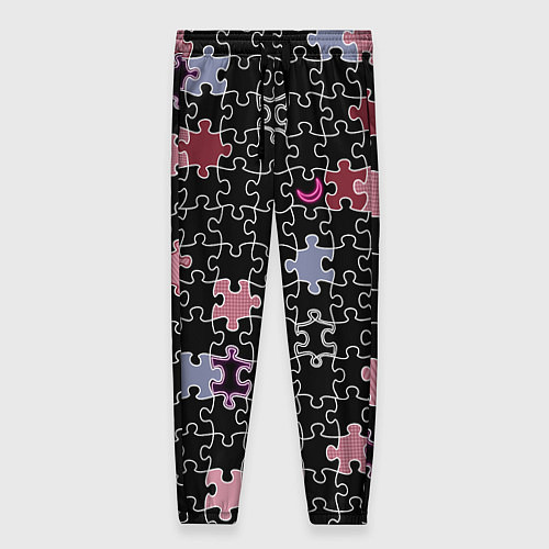 Женские брюки Пазлы, винтаж, ретро / 3D-принт – фото 1