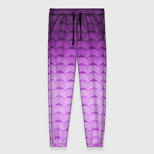 Женские брюки Фиолетово-розовый геометрический узор Градиент / 3D-принт – фото 1